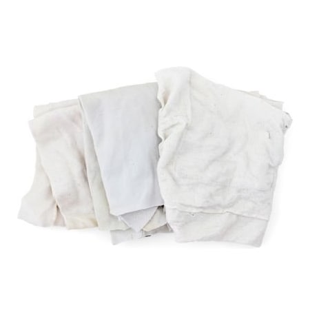 Hospeco Reclaimed Sweatshirt/Fleece Rags, White, 25 Lbs. - 333-25